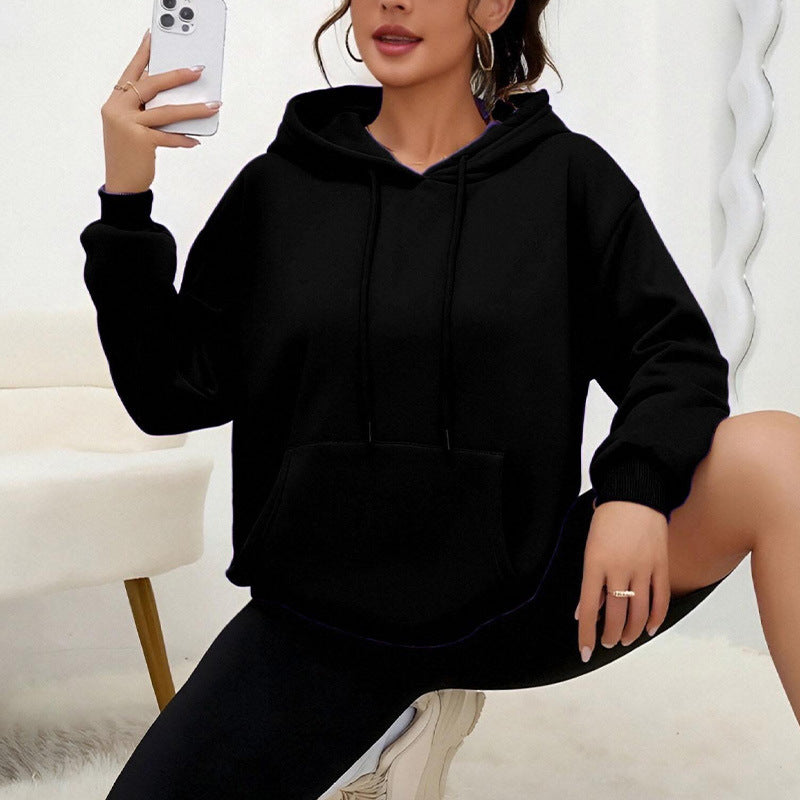 Women’s Loose Fit Drawstring Sweatshirt with Pockets