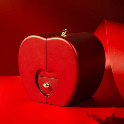 Red Apple Jewelry Box – Eternal Rose Gift for Women