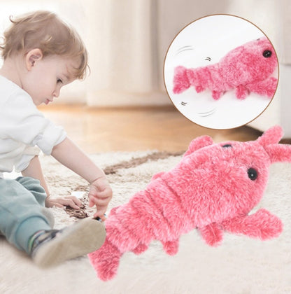 Electric Jumping Shrimp Cat Toy – USB Rechargeable Plush Lobster Simulation for Pets