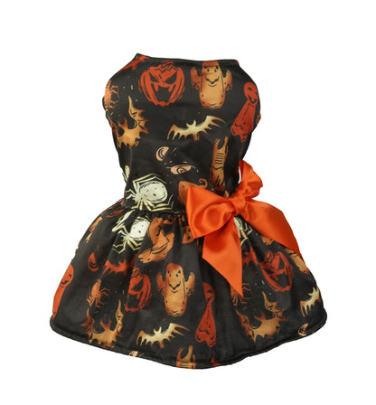Halloween Pumpkin Pet Dress – Small Dog & Cat Party Costume