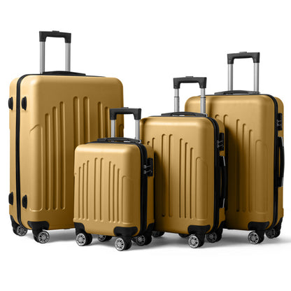 Vertical Striped 4-in-1 Luggage Set – Durable Travel Suitcase
