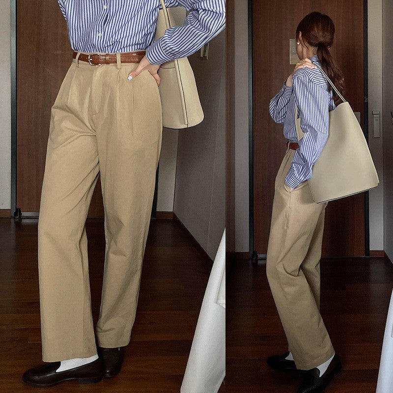 French Retro High Waist Casual Pants