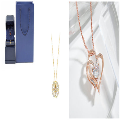 Women’s Zircon Four-leaf Clover Necklace – Multi-Wear Detachable Clavicle Chain