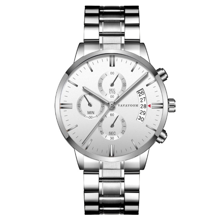 Men’s Stainless Steel Waterproof Quartz Watch