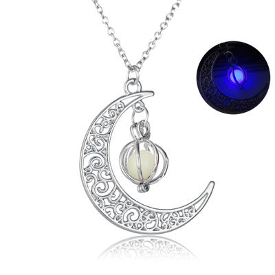 Fashion Moon Luminous Necklace – Healing Pendant for Women
