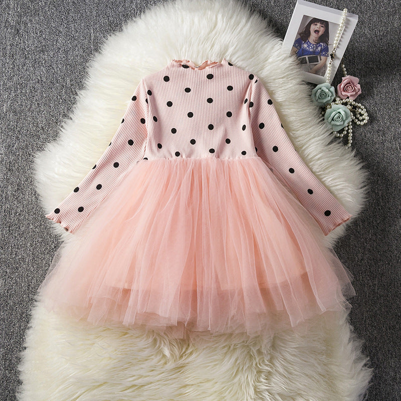 "Baby Girl Lace Tutu Dress Long Sleeve Party Outfit for Birthday or Christening"