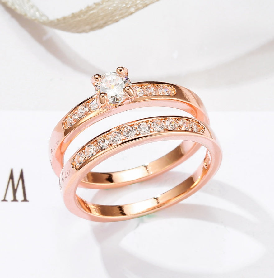 Rose Gold Ring with Diamonds – Elegant Women’s Fashion Jewelry