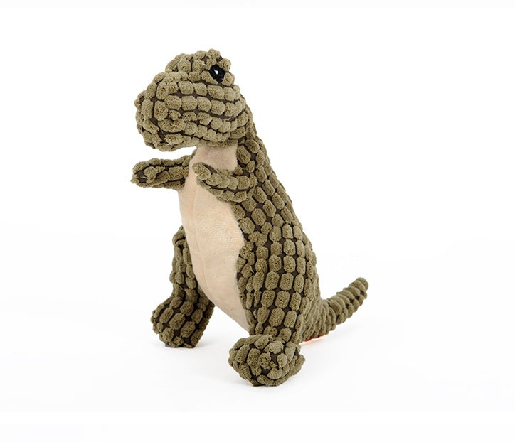 Dinosaur Plush Dog Toy – Interactive Chew Toy with Squeaker for Small & Large Dogs