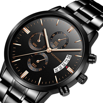 Men’s Stainless Steel Waterproof Quartz Watch