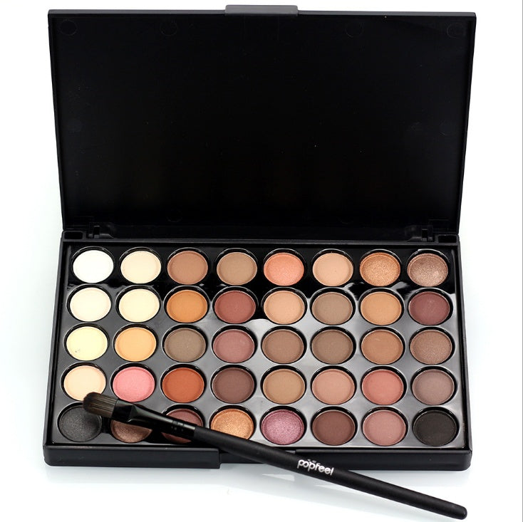 Matte & Glitter Eyeshadow Palette with Brush Set