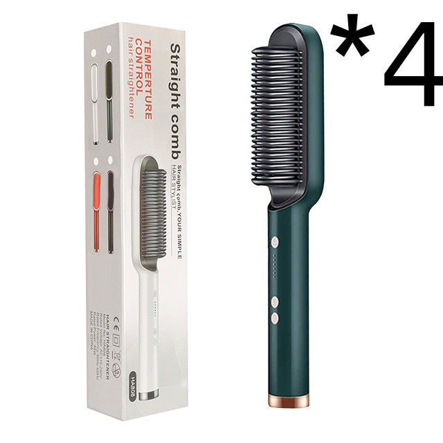 2-in-1 Hair Straightener & Curling Hot Comb – Electric Hair Brush