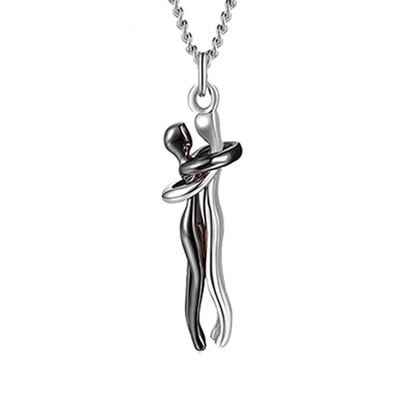 Love Hug Necklace for Couples – Unisex Jewelry Gift for Men and Women