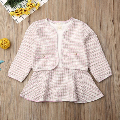 "Baby Girl 2-Piece Long Sleeve Dress Outfit Kids Suit"