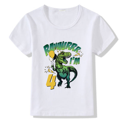 "Kids Birthday Number T-Shirt 1-9 Cotton Party Top"