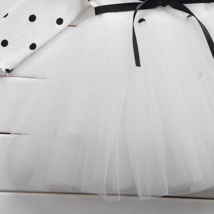 "Baby Girl Lace Tutu Dress Long Sleeve Party Outfit for Birthday or Christening"