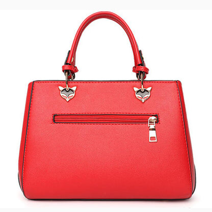 Women Patchwork Handbag with Hairball Ornament – Tote, Party & Crossbody Bag
