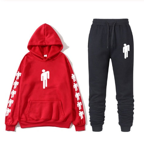 Billie Eilish Print Hoodie & Pants Set – Unisex Hip Hop Sweatshirt