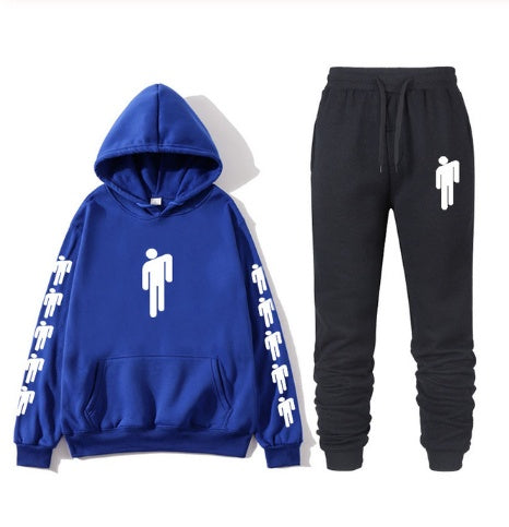 Billie Eilish Print Hoodie & Pants Set – Unisex Hip Hop Sweatshirt