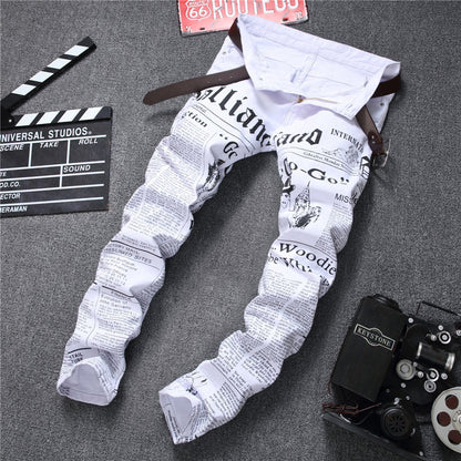 Men’s Newspaper Print Jeans