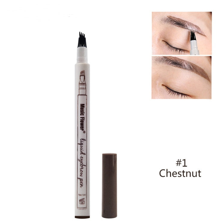 Waterproof 4-Claw Eyebrow Pen – Natural Fork Tip Tattoo Brow Pencil