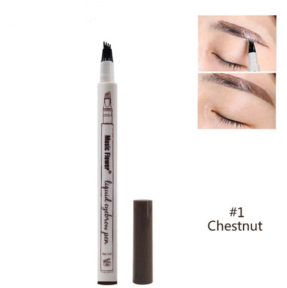 Waterproof 4-Claw Eyebrow Pen – Natural Fork Tip Tattoo Brow Pencil