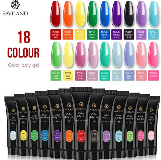 15g Colored Crystal Nail Extension Gel – Durable Builder Glue for DIY Manicure