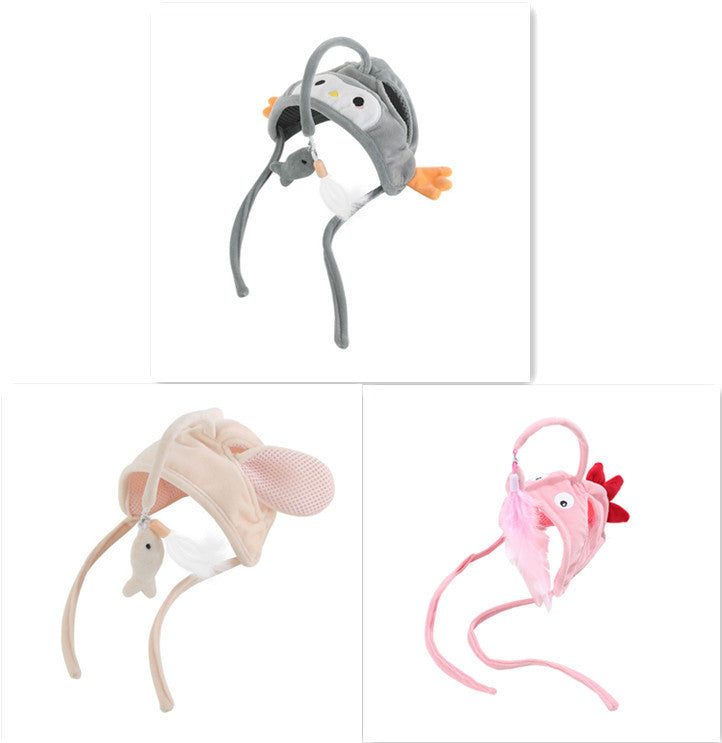 Head-Wear Feather Cat Toy Stick