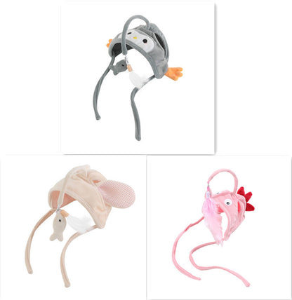 Head-Wear Feather Cat Toy Stick