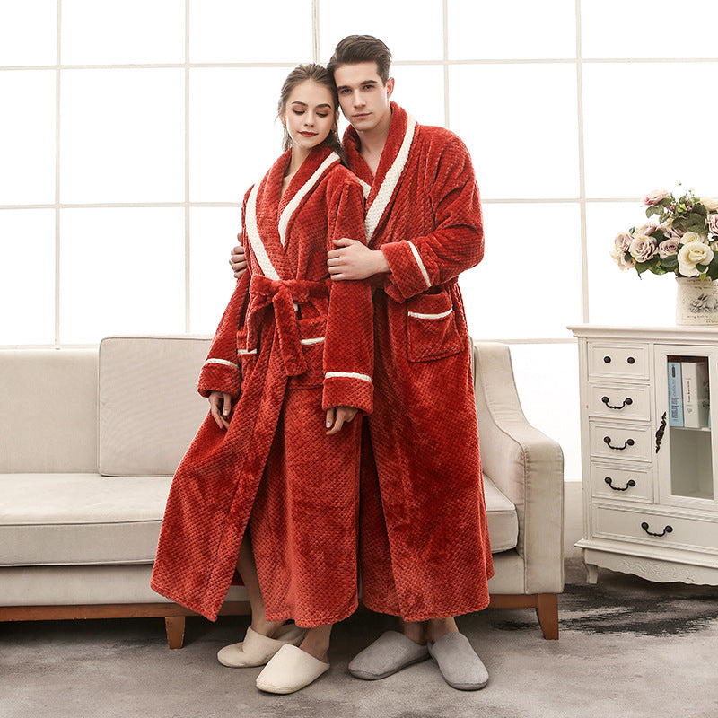 Couple Winter Pajama & Bathrobe Set – Cozy Couple Gown