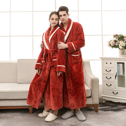 Couple Winter Pajama & Bathrobe Set – Cozy Couple Gown
