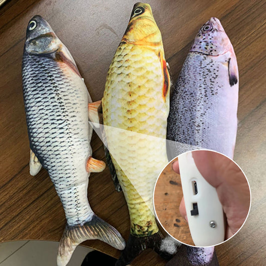 Electric Jumping Fish Cat Toy (Without Catnip) – Realistic Simulation Plush Pet Toy