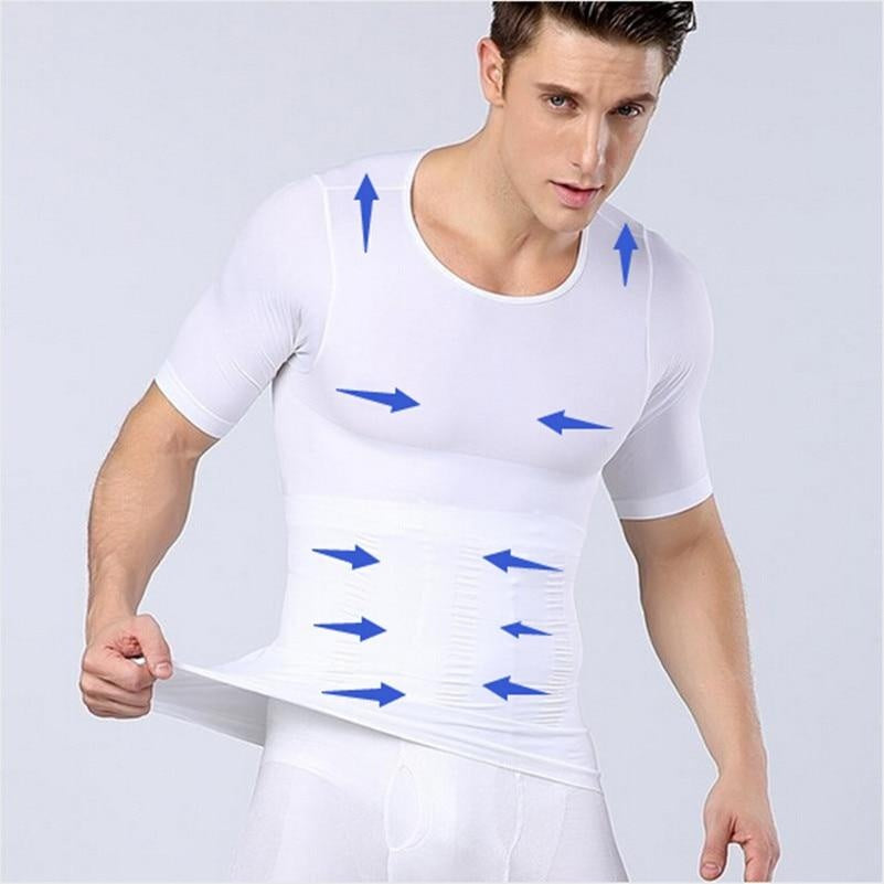 Men’s Chest Compression T-Shirt – Fitness Slimming Belly Buster Shirt