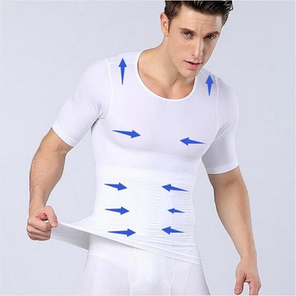 Men’s Chest Compression T-Shirt – Fitness Slimming Belly Buster Shirt