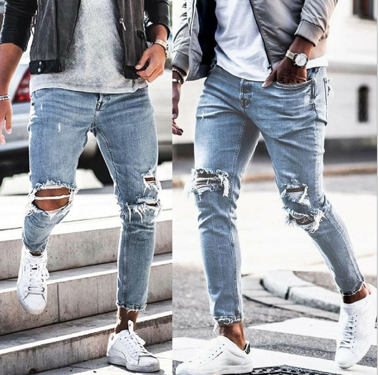 Men’s Ripped Skinny Streetwear Jeans