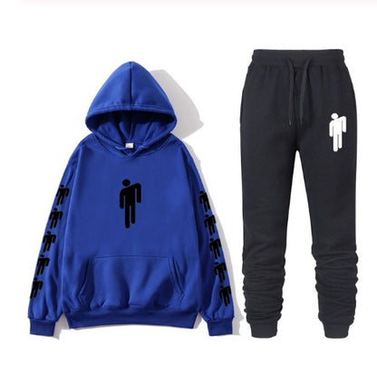 Billie Eilish Print Hoodie & Pants Set – Unisex Hip Hop Sweatshirt