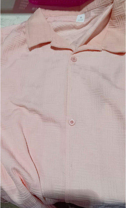 Men’s Summer Beach Two-Piece Set – Short Sleeve Shirt & Shorts