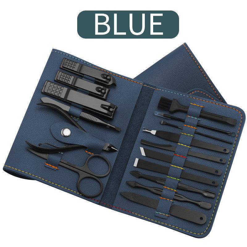 16pcs Nail Grooming Kit – Clippers, Trimmers, Ear Pick & Manicure/Pedicure Tools Set with Storage Bag
