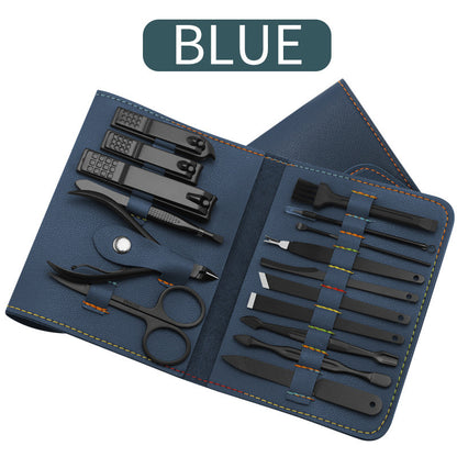 16pcs Nail Grooming Kit – Clippers, Trimmers, Ear Pick & Manicure/Pedicure Tools Set with Storage Bag
