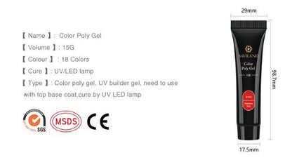 15g Colored Crystal Nail Extension Gel – Durable Builder Glue for DIY Manicure
