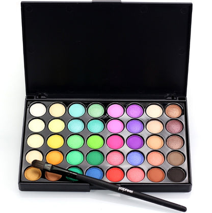 Matte & Glitter Eyeshadow Palette with Brush Set