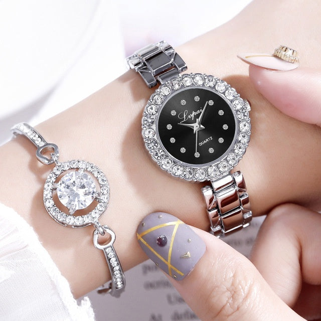 Women’s Luxury Quartz Watch & Bangle Set