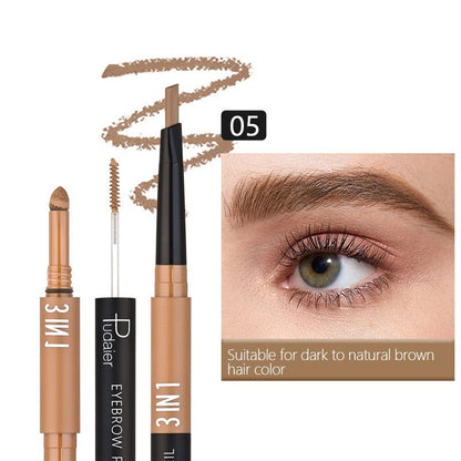 3-in-1 Triangle Waterproof Brow Pencil