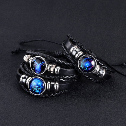 Zodiac Constellation Braided Bracelet – Unisex Jewelry