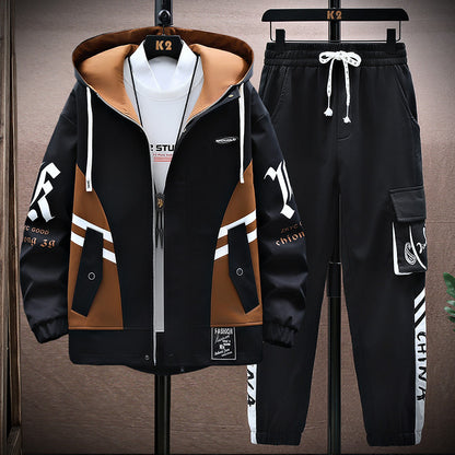 Men’s Fall Jacket & Trousers Leisure Set – Casual Outfit