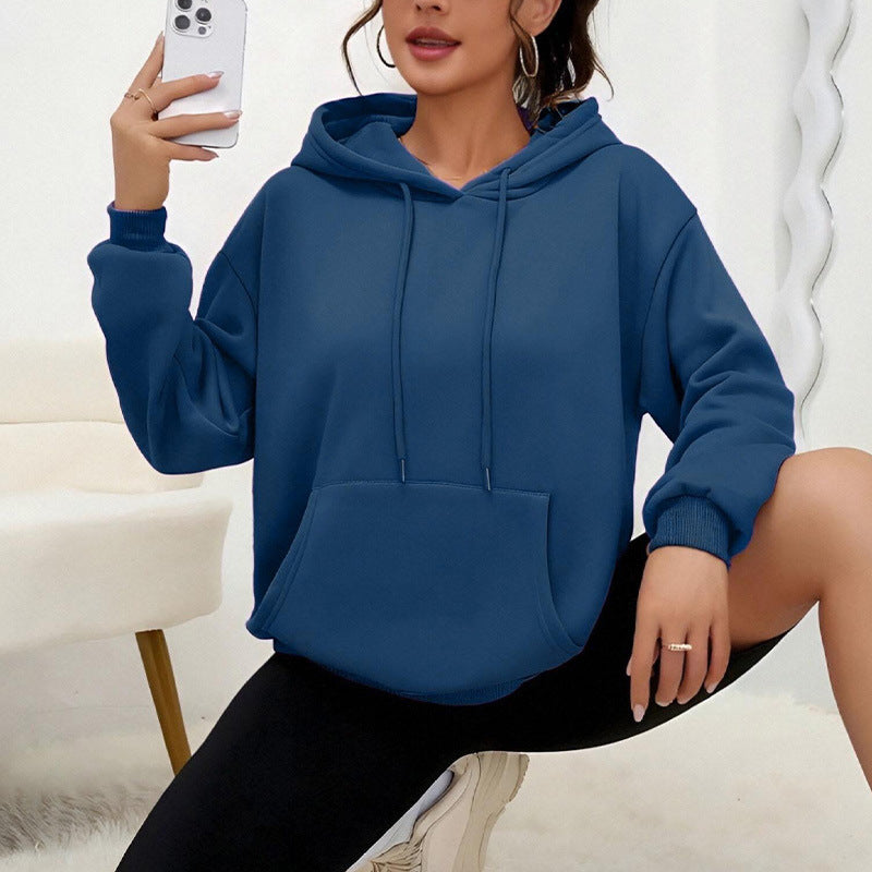 Women’s Loose Fit Drawstring Sweatshirt with Pockets
