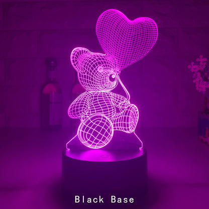 3D LED Night Lamp – USB Acrylic Neon Light for Home & Gifts