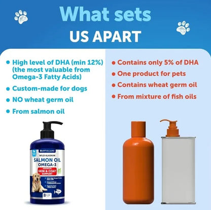 Wild Alaskan Salmon Oil for Dogs – 3-Pack, 8 FL OZ Each, Omega-3 for Skin, Coat & Joint Health
