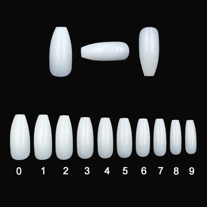 500pcs Transparent Natural Fake Nails – Full Cover Nail Tips for Acrylic & Gel Extensions