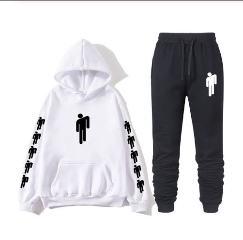 Billie Eilish Print Hoodie & Pants Set – Unisex Hip Hop Sweatshirt