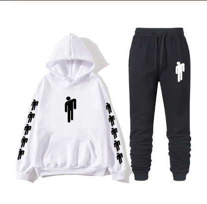 Billie Eilish Print Hoodie & Pants Set – Unisex Hip Hop Sweatshirt